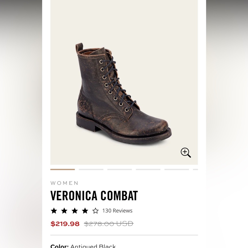Frye Veronica Distressed combat boots